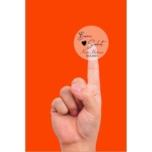 Özgül Reklam Yuvarlak Şeffaf Sticker Nişan Kına Nikah Doğum Günü Etiketi 50 Adet 3,5 cm 0011