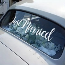 Özgül Reklam Just Married Araba Yazısı Düğün Yazı Araba Sticker Araç Sticker / Motor Sticker