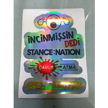 Özgül Reklam 32X22 cm Lüx Hologram Araba Arka Cam Yazıları / Lüx Hologram Arka Cam Sticker Set / Hologram Sticker