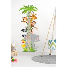 Özgül Reklam Sevimli Hayvanlar Boy Ölçer Sticker Seti Kendinden Yapışkanlı Panda Sokağı