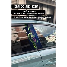 Özgül Reklam Yılan Araç Kapı Direk Kaplama 50X25 cm 2 Adet / Dijital Baskı / Araba Kapı Direk Kaplama