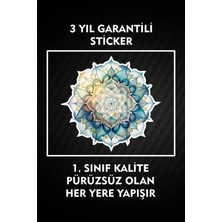Özgül Reklam Mandala Mavi Baskı Sticker / Tablet / Laptop / Bilgisayar / Araba / Defter / Telefon /