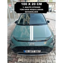 Özgül Reklam Kaput Şerit Sticker 100X20 cm / Ön Kaput Sticker / Araç Şerit Sticker / Araç Sticker / Kaput Sticker