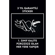 Özgül Reklam Kalp ve Kılıç Sticker Araç Etiket