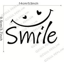Özgül Reklam Gülümse Smile Ayna Yazısı Sticker, Cam Kapı ve Duvar Ev, Banyo, Gardırop Veya Araba Camı