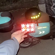 Özgül Reklam Yıldız Petekli Fosfor Reflektör Sticker Kask/ Araba Sticker / Motor Sticker / Laptop Sticker