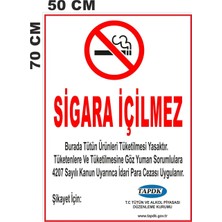 Özgül Reklam 2025 Yeni Yönetmeliğe Uygun Sigara Içilmez 50X70 cm / Dijital Baskı Sticker Folyo