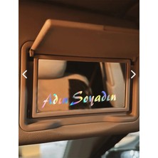 Özgül Reklam Isme Özel Kişiselleştirilebilir Güneşlik Ayna Yazısı Araba-Motosiklet Cam Etiket Sticker 7,5X2CM