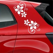 Özgül Reklam Çiçek Desen Araba Dekoru Motor Sticker - Bisiklet Sticker - Araç Sticker - Scooter Stickler