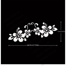 Özgül Reklam Hawaiian Hibiscus Çiçek Deseni Sticker Araba Sticker / Motor Sticker / Laptop Sticker