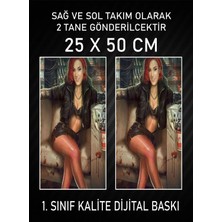Özgül Reklam Anime Kız Araç Araba Kapı Direği Kaplama Folyosu Dijital Baskı 50X25 cm Araç Kapı Direk Kaplama