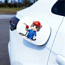 Özgül Reklam Kedili Yakıt Deposu Sticker – Sevimli Araba Kapak Etiketi