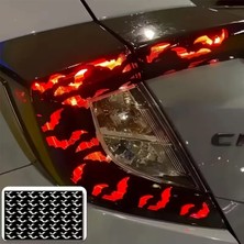 Özgül Reklam 🦇 Yarasa Desenli Stop Sticker / Işık Geçiren Tasarım / Yarasa Desenli Siyah Sticker 🚗