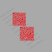 Özgül Reklam 2 Adet Leopar Desenli Sticker Araba Sticker Araç Sticker / Motor Sticker / Laptop Sticker
