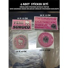 Özgül Reklam 🌈 Acemi Sürücü Sticker / Yeni Sürücü Sticker Seti 4 Adet / Motor Sticker / Araç Sticker