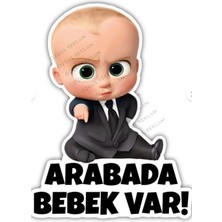 Özgül Reklam Patron Bebek Arabada Bebek Var Sticker 15X20 cm Su Geçirmez Araba Sticker Ultralüks