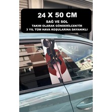 Özgül Reklam Araç Kapı Direk Kaplama Folyosu Savaşçı Kız Desenli (Sağ Sol Takım) (2 Adet) - 24X50 cm