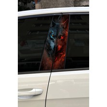Özgül Reklam Kurt Araç Kapı Direk Kaplama Folyosu Desenli Sticker 22X50 cm 2 Adet