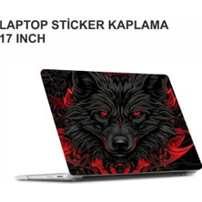 Özgül Reklam Kırmızı Kurt Laptop Sticker / Laptop Kaplama / Laptop Etiket Çıkartma / Kırmızı Kurt Sticker