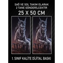 Özgül Reklam Kurt Araç Araba Kapı Direği Kaplama Folyosu Dijital Baskı 50X25 cm Araç Kapı Direk Kaplama