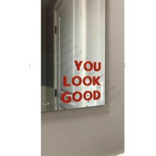 Özgül Reklam You Look Good Kırmızı Ayna Etiket Sticker