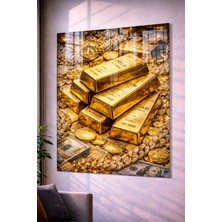 Özgül Reklam Pleksi Tablo | Gold Külçe Altın Görselli | 3 mm Pleksi Baskı | Ultra Hd Parlak Duvar Tablosu