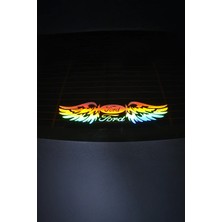 Özgül Reklam Ford Uyumlu Hologram Kanat Logo Sticker Çıkartma Oto Aksesuar Araba