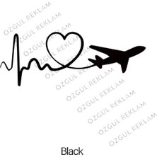 Özgül Reklam Kalp ve Uçak Kalp Ritmi Stickeraraba Sticker / Motor Sticker / Tampon Sticker