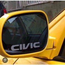 Özgül Reklam Honda Cıvıc Ayna Yazısı (Gri) 2 Adet 8x1.2 cm