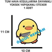 Özgül Reklam Katil Civciv Sticker 1 Adet 11X11 cm Su Geçirmez Yüksek Çözünürlüklü Araba Motor Kask Sticker