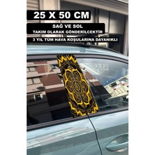 Özgül Reklam Mandala Araç Kapı Direk Kaplama 50X25 cm 2 Adet / Dijital Baskı / Araba Kapı Direk Kaplama