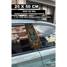 Özgül Reklam Mandala Baykuş Araç Kapı Direk Kaplama 50X25 cm 2 Adet / Dijital Baskı / Araba Kapı Direk Kaplama