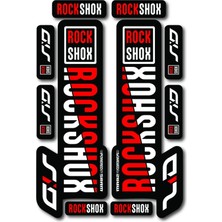 Özgül Reklam Rockshox Maşa Sticker | Bisiklet Ön Çatal Stickerı | 10 Parça Etiket