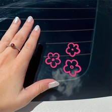 Özgül Reklam 3 Parça Çiçek Sticker Araba Sticker / Motor Sticker / Laptop Sticker
