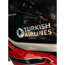 Özgül Reklam Turkish Airlines (Thy) Hologram Stickers 18X6CM Motor-Kask-Araba Için