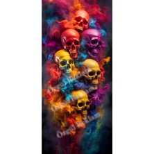 Özgül Reklam Araç Kapı Direk Kaplama Folyosu Kuru Kafa Desenli (Sağ Sol Takım) (2 Adet) - 24X50 cm