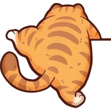 Özgül Reklam Tırmanan Kedi Sticker 14,2X13,5 cm Su Geçirmez Yüksek Çözünürlüklü Araba Laptop Motor Kask Sticker