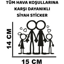 Özgül Reklam Çöp Adam Aile Sticker / Çöp Aile Sticker / Araç Sticker / Ayna Sticker / Motor Sticker
