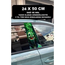 Özgül Reklam Araç Kapı Direk Kaplama Folyosu Joker Desenli (Sağ Sol Takım) (2 Adet) - 24X50 cm