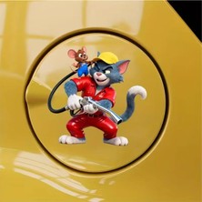 Özgül Reklam Tom ve Jerry Araba Yakıt Deposu Kapak Etiketi