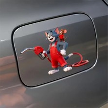 Özgül Reklam Tom ve Jerry Araba Yakıt Deposu Kapak Etiketi