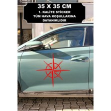 Özgül Reklam Off Road Yıldız Pusula 35X35 cm / Pusula Sticker / Araç Pusula  Sticker / Araç Sticker