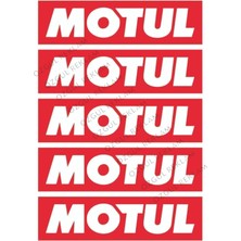 Özgül Reklam Motul 5 Adet Sticker 15 x 4 cm Araba Sticker / Motor Sticker / Laptop Sticker Ultra Lüks