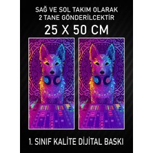 Özgül Reklam Dj Kurt Araç Araba Kapı Direği Kaplama Folyosu Dijital Baskı 50X25 cm Araç Kapı Direk Kaplama