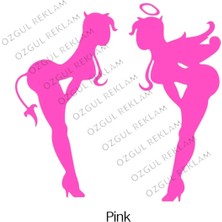 Özgül Reklam Şeytan Melek Kız Araba Sticker Araç Sticker / Motor Sticker / Laptop Sticker