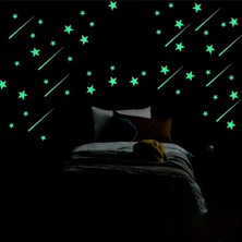 Özgül Reklam Karanlıkta 12 Saat Parlayan Yıldız ve Kayan Yıldız Sticker Seti – Lümen Floresan Folyo (110 Adet)