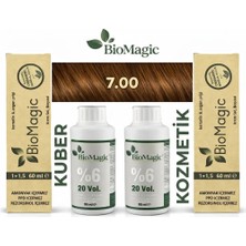 BioMagic 7.00 Kumral  Amonyaksız Organik İçerikli Kalıcı Saç Boyası (2 Boya 2 Oksidan)