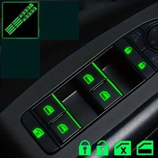 Özgül Reklam Karanlıkta Işık Veren Parlayan Araç Iç Buton Sticker Seti – Lümen Floresan Folyo ( 4 Kapı Set )