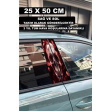 Özgül Reklam Kuru Kafa Gül Direk Kaplama 50X25 cm 2 Adet / Dijital Baskı / Araba Kapı Direk Kaplama