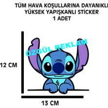 Özgül Reklam Stitch Sticker 1 Adet 13X12 Su Geçirmez Yüksek Çözünürlüklü Araba Laptop Motor Kask Duvar Sticker